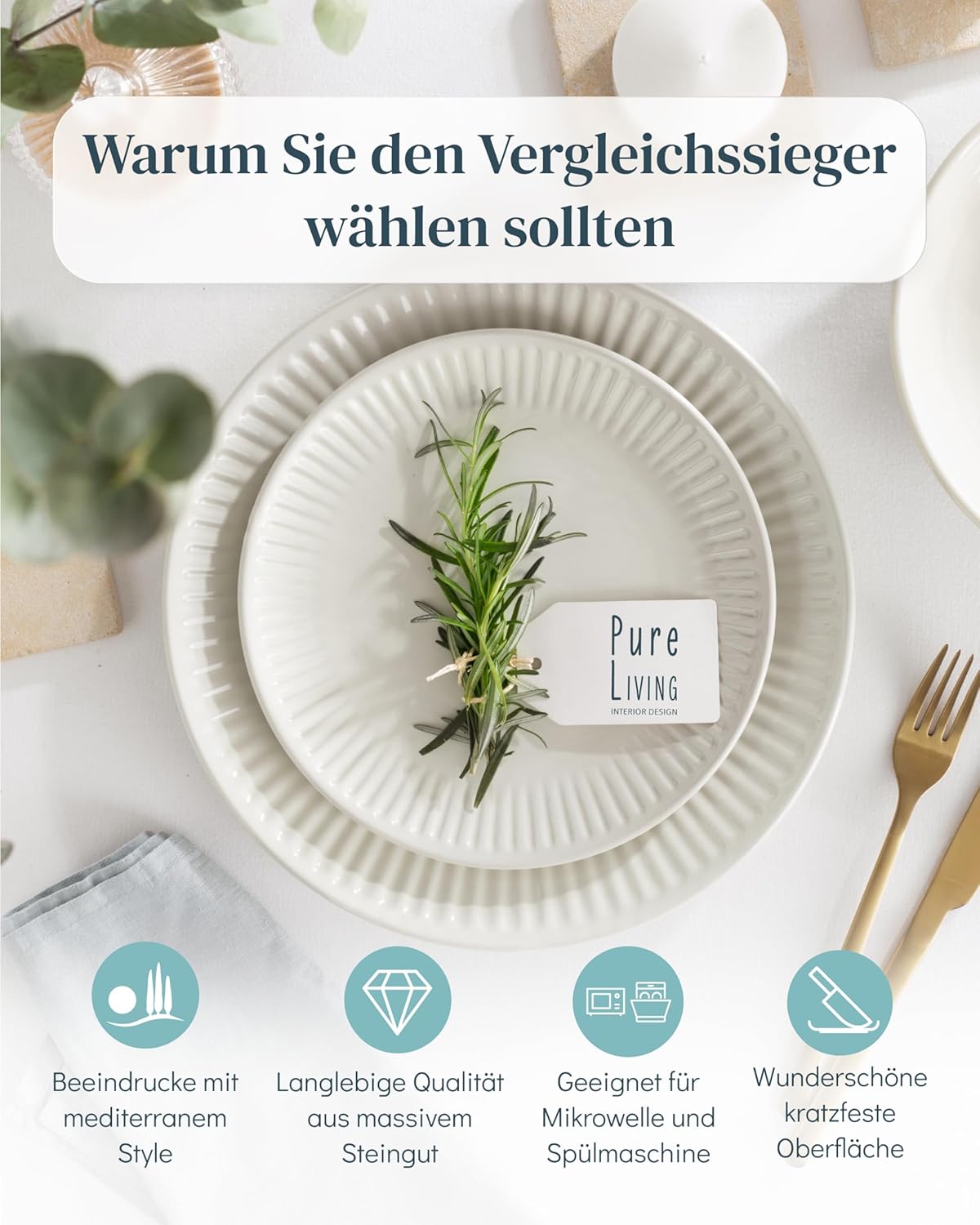 6er Suppenteller-Set, Tiefe Teller (6x) Beige