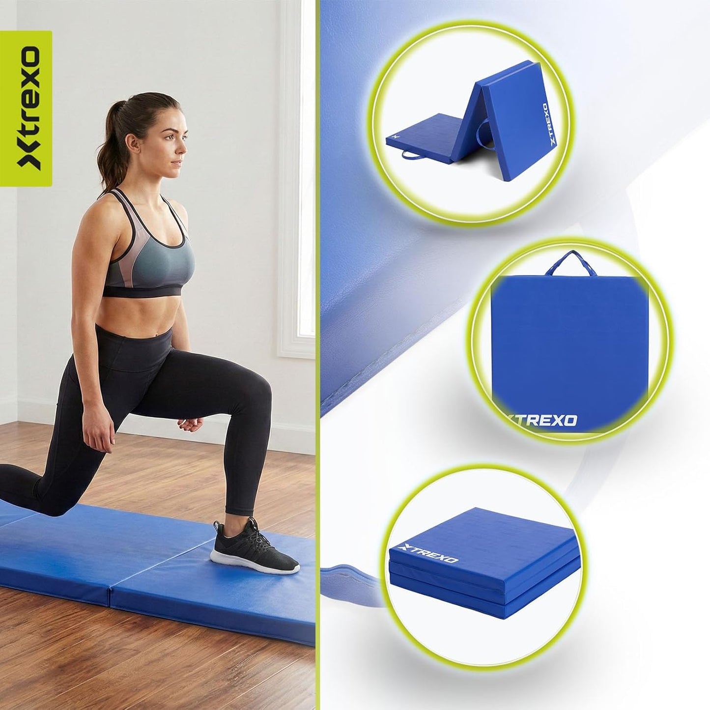 Faltbare Turnmatte für Fitness, Blau