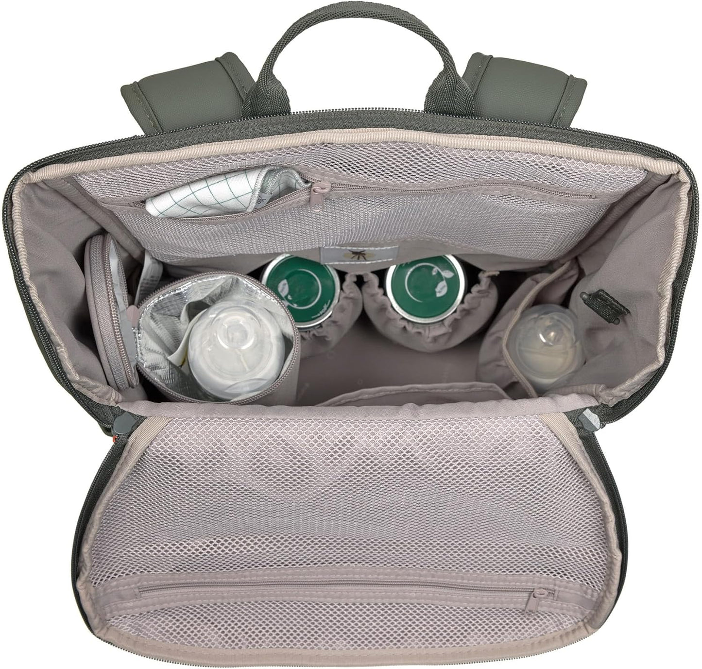 Wickelrucksack mit Wickelunterlage, Olive