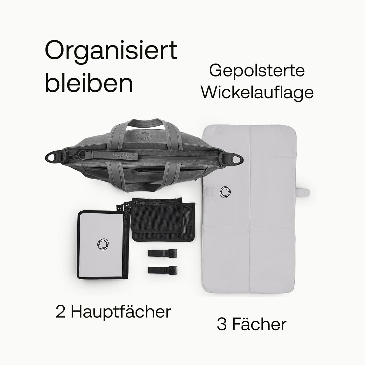 Wickeltasche, Moon Grey