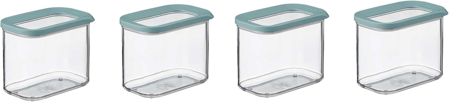 4-teiliges Vorratsdosen-Set mit Deckel, 1000 ml 4er Set Nordic Green