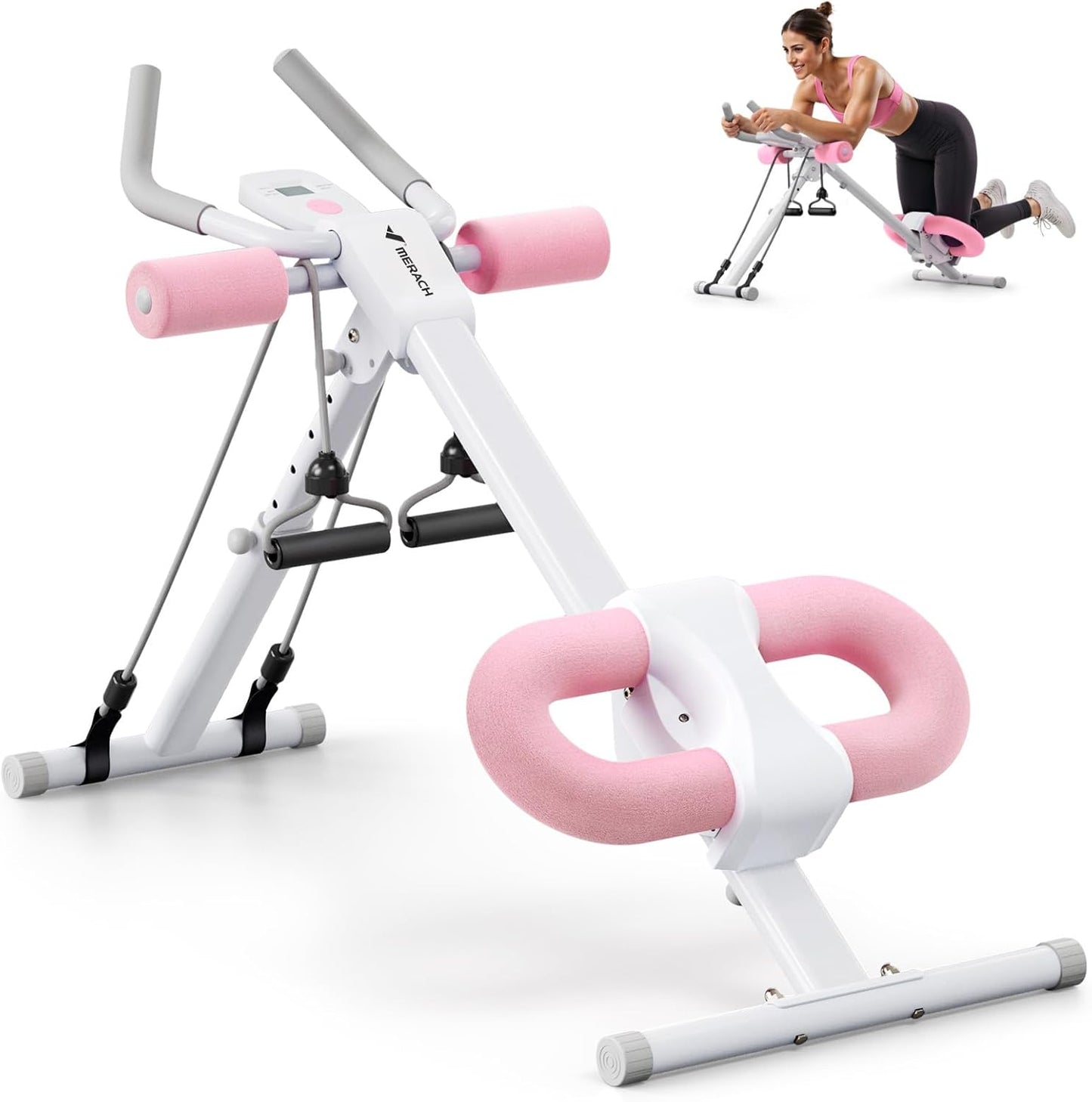 Bauchmuskeltrainer mit LCD-Monitor, Rosa
