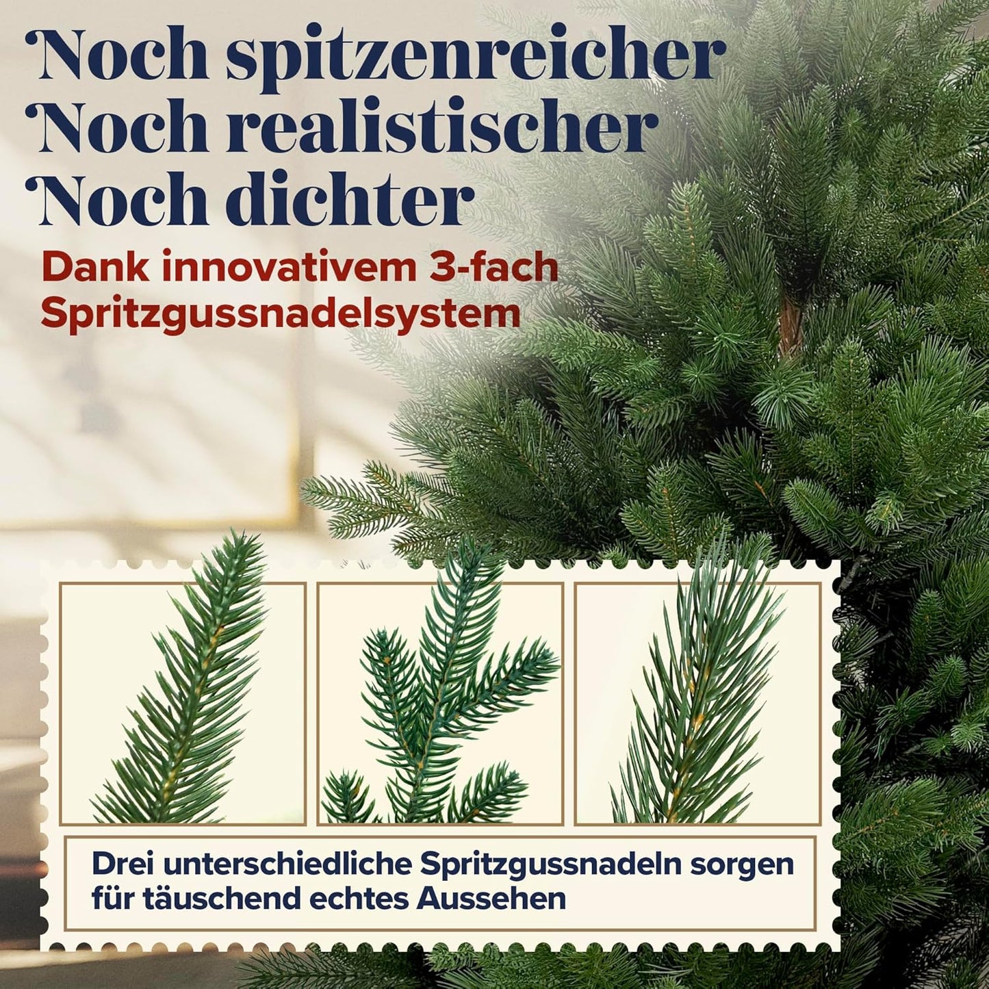 Künstlicher Weihnachtsbaum 90 cm mit Holzständer, 90 cm