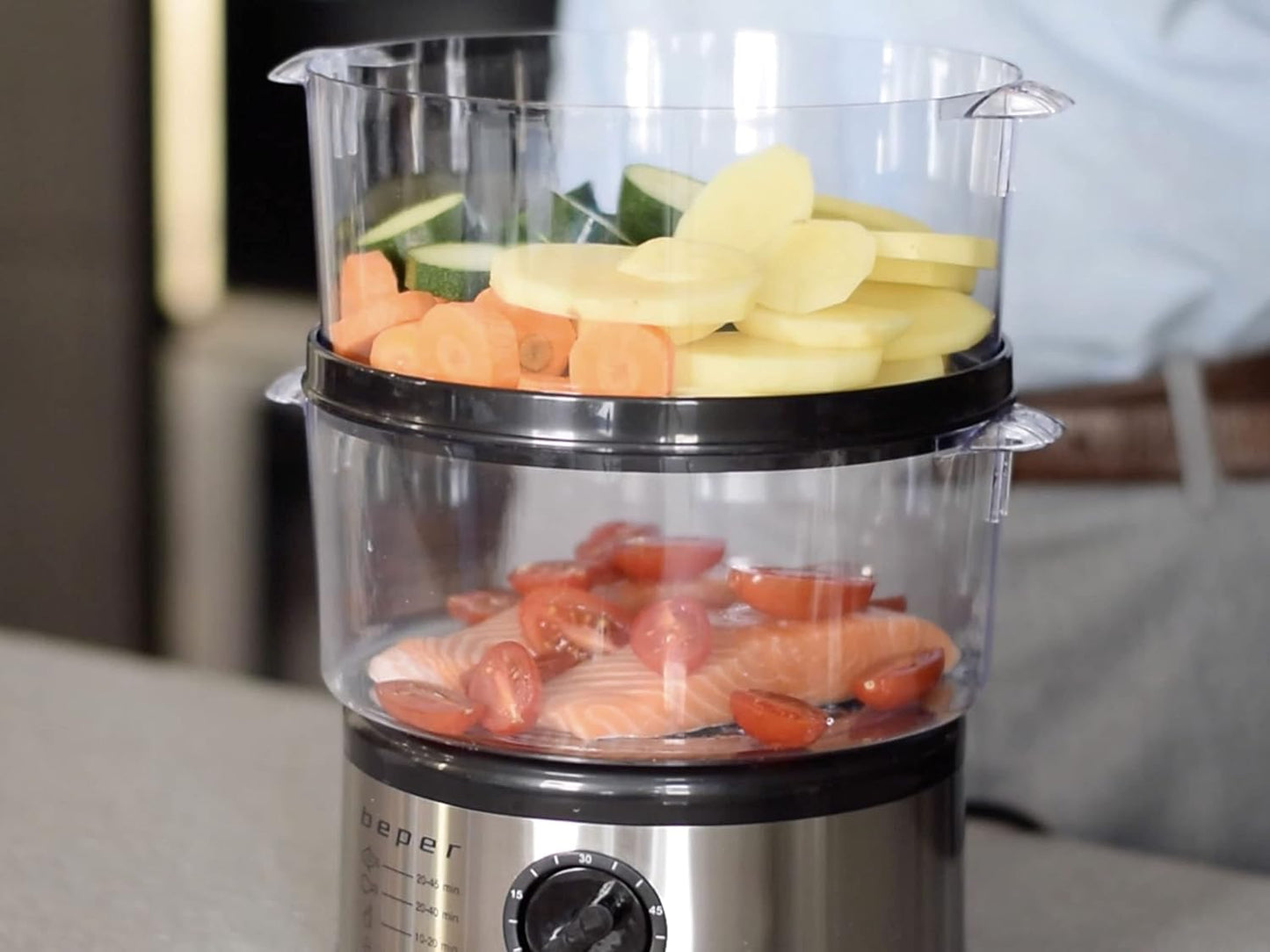 Multifunktionaler Dampfgarer mit Timer, 5 LITRES