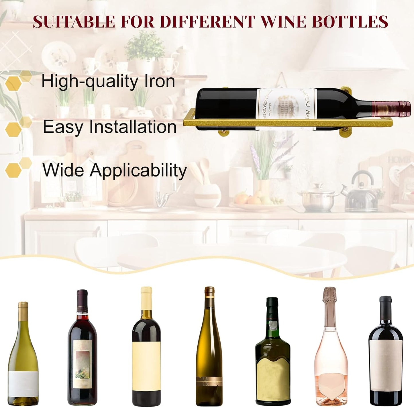 Wand-Weinhalter, Gold 6