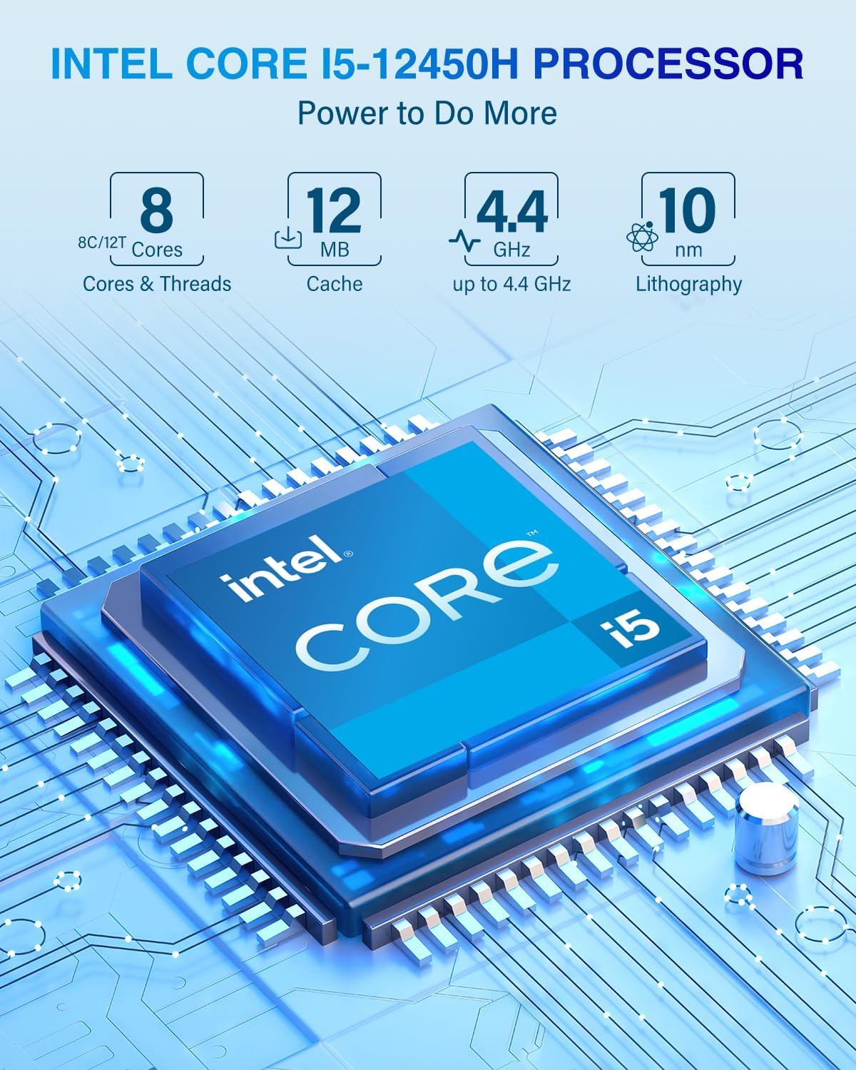 Mini PC mit Intel Core i5-12450H, Intel Core i5 12450H/32GB + 512GB