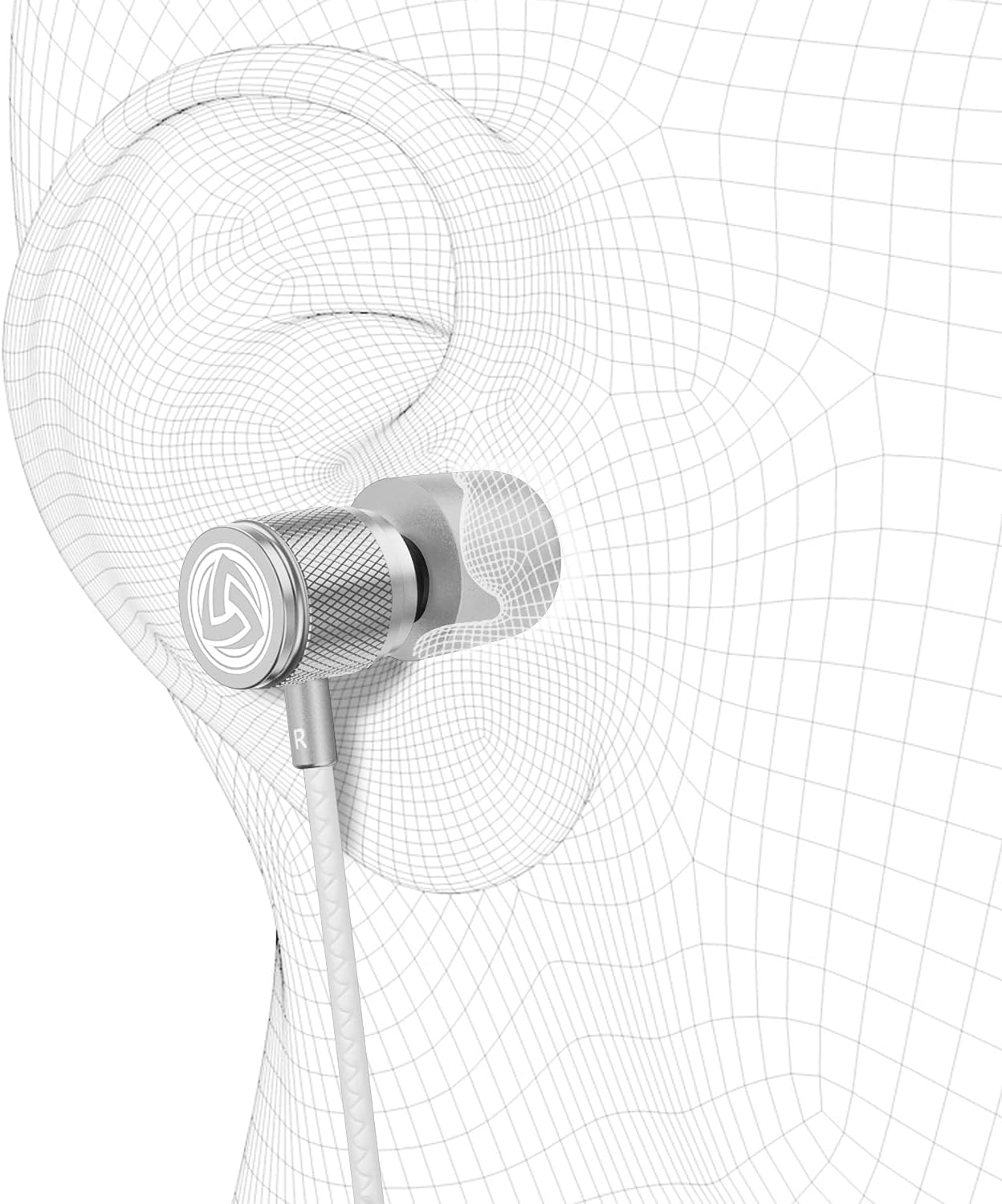 In-Ear Kopfhörer mit Kabel und Mikrofon, 3.5 mm Weiss