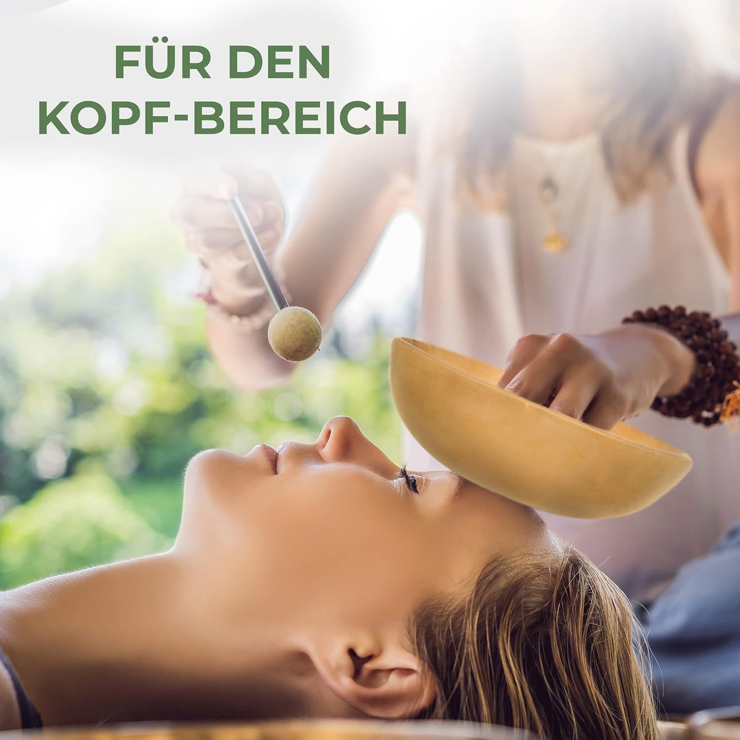 Tibetische Klangschale für Klangtherapie, Flache Kopfschale Ø 10 cm, 300 Gramm