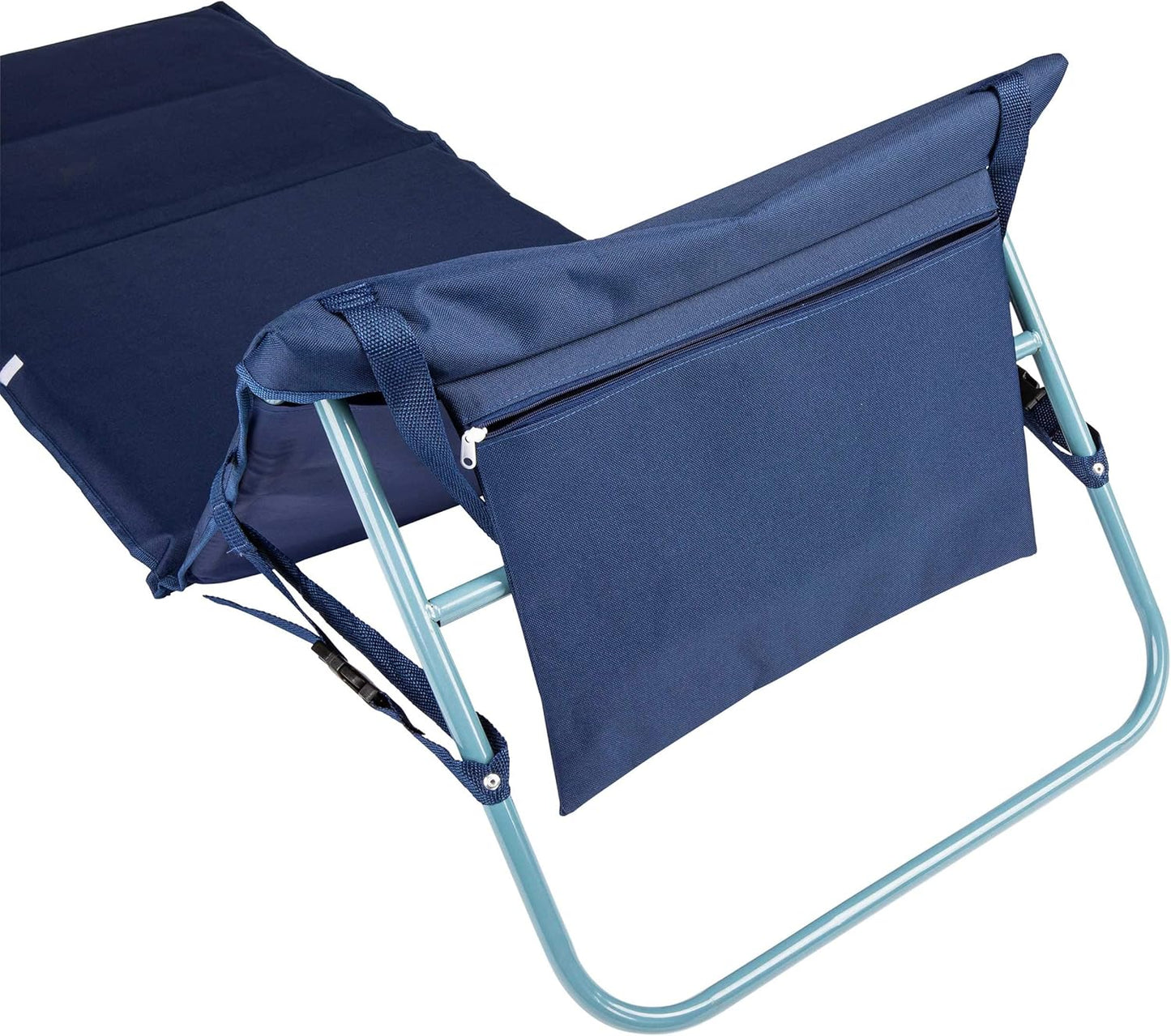 Faltbare Strandmatte mit Rückenlehne und Tragegurt, Strandmatte Blau