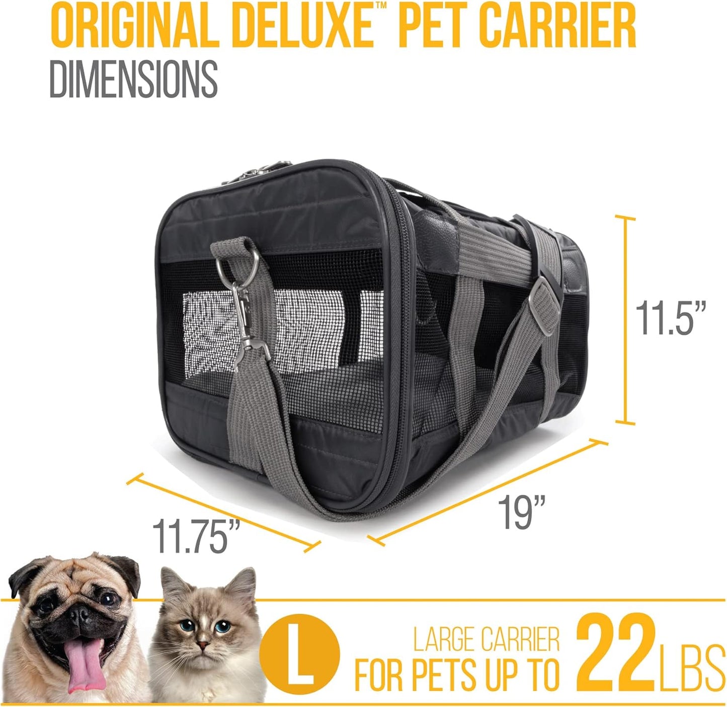 Flugreise-Transportbox für Haustiere, L 48 x B 30 x H 29 cm anthrazit