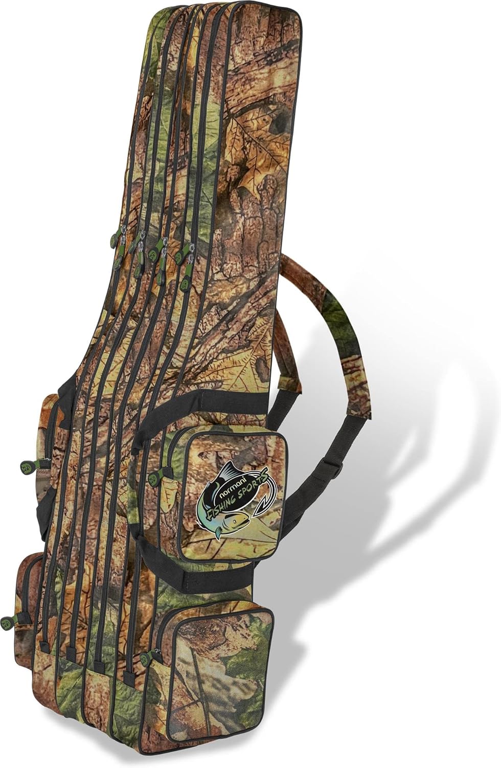 XXL Angelrutentasche mit 4 Rutenfächern, Forest Autumn Camo 1,70 m