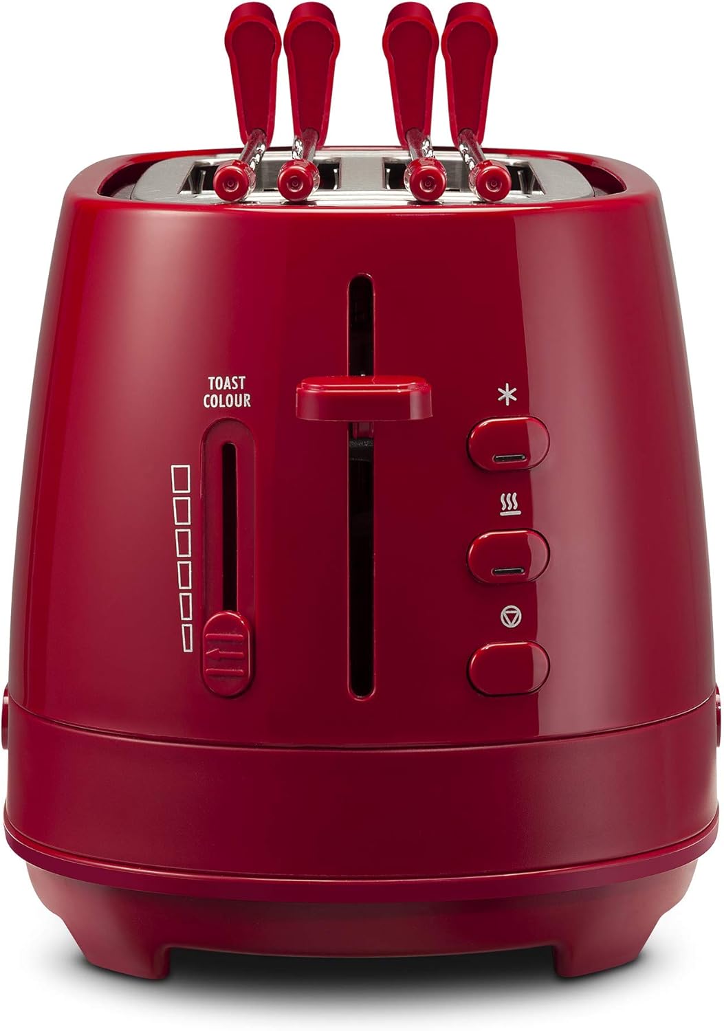 Toaster mit Zange, Rot