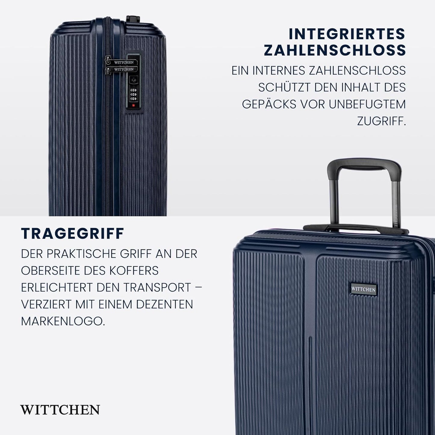 Stripes Line Kofferset 3-teilig (M, L, XL), Marineblau Kofferset (M, L, XL)