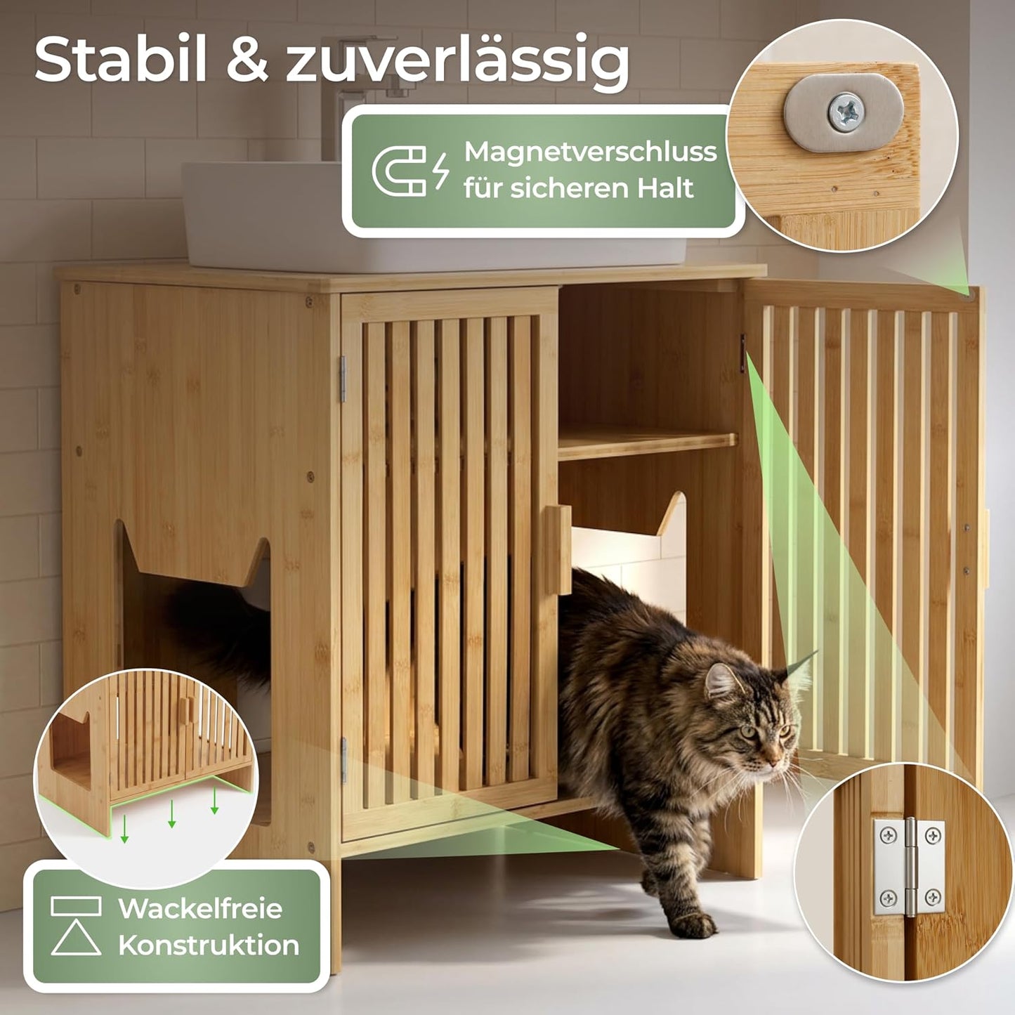 2-in-1 Katzenkloschrank und Waschbeckenunterschrank