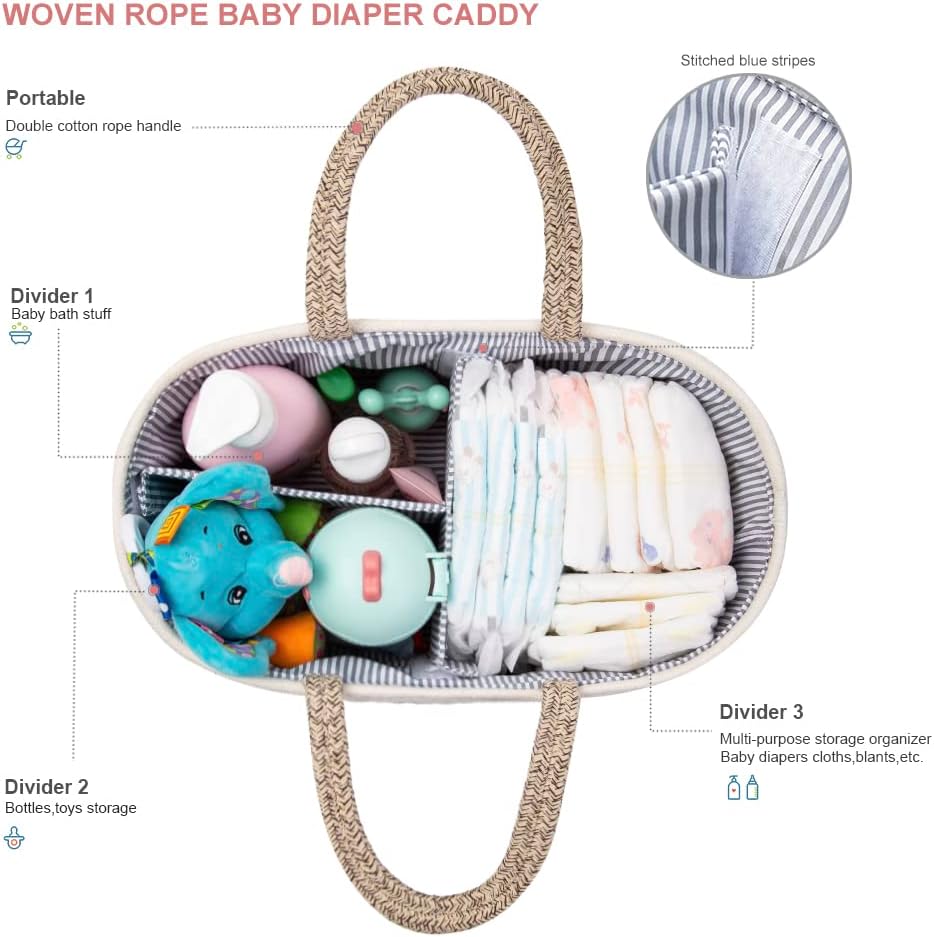 Windel-Organizer, L Pastellfarben, Weiß, Beige