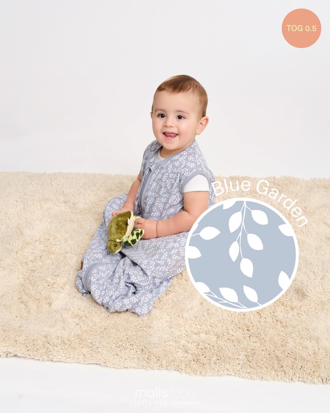 Babysommerschlafsack, 6-18 Monate, Blue Garden 6-18 Monate