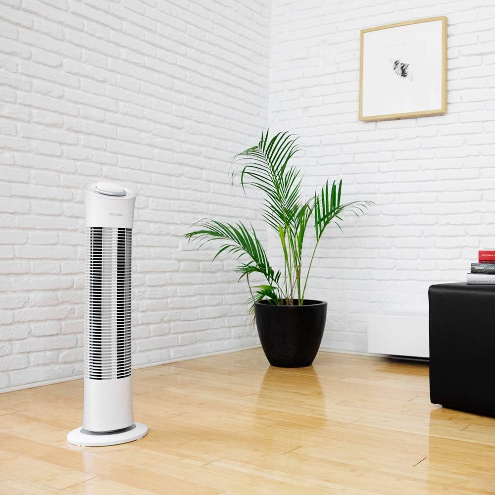 Turmventilator mit Timer und Oszillation, Höhe 30" | Steuerung mit Drehregler ; Weiss