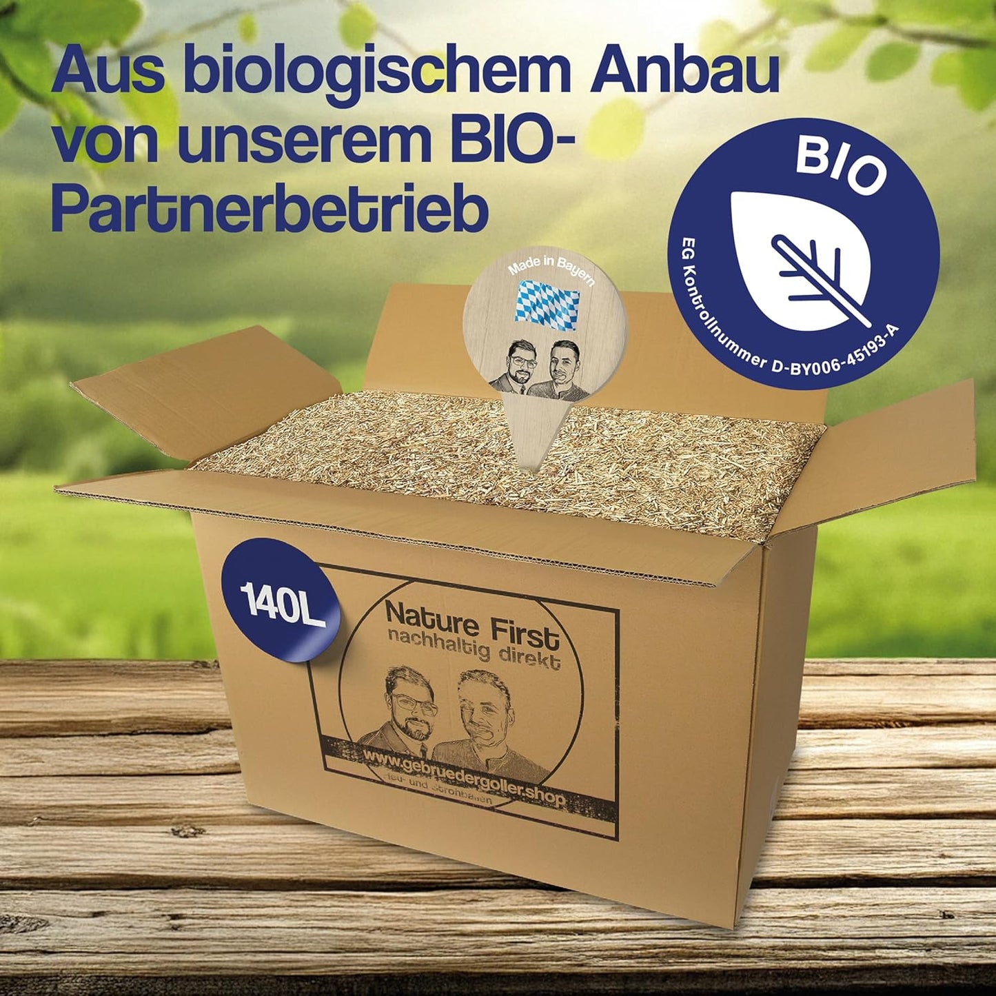 Bio Miscanthus Kleintierstreu 140L, staubarm & saugstark, 140 Liter Karton