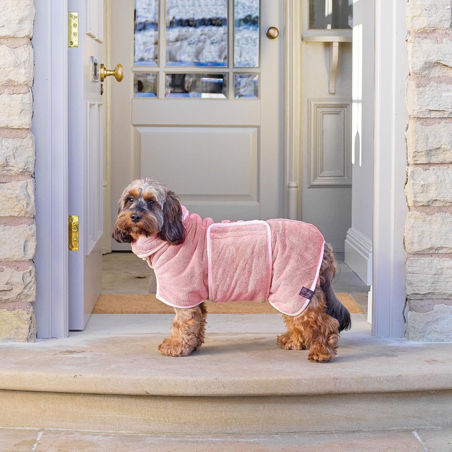 Hundebademantel doppellagig & ultra-absorbierend, GIANT Staubrosa