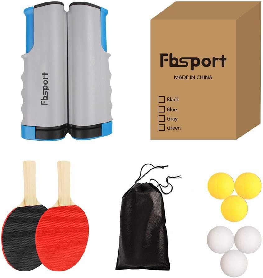 Tischtennis-Set mit Netz und Tasche, Grey pingpong