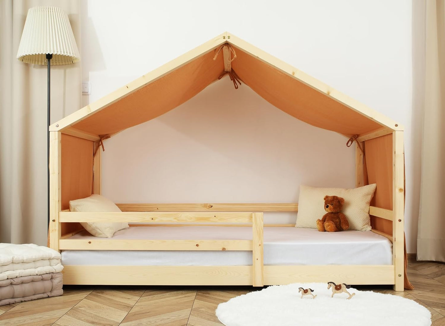 Hausbett-Himmel aus Musselin, Camel / Gold H402 x B97 cm (1er Pack)