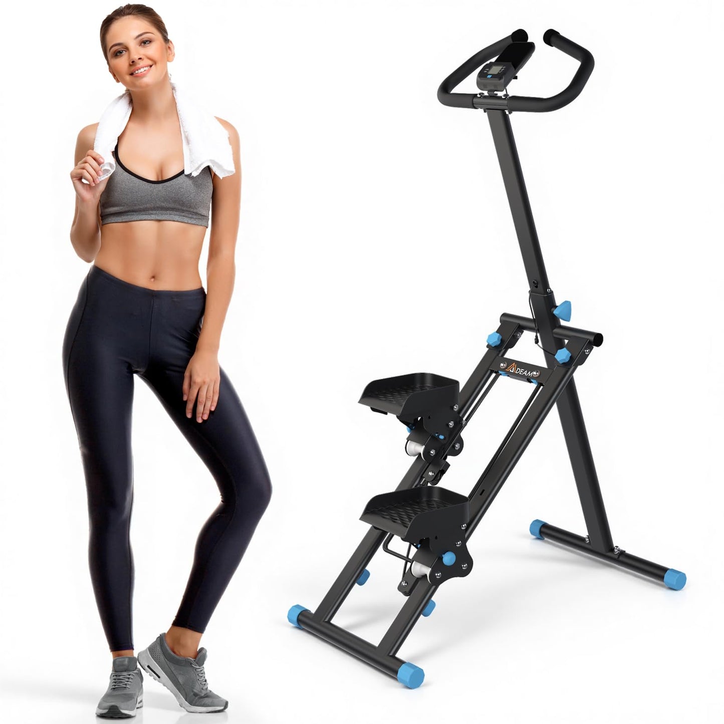 Klappbarer Stepper für Ganzkörper-Workout, Schwarz