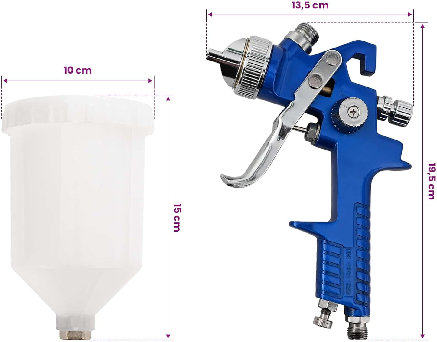 HVLP Farbspritzpistole mit 1,4 mm Düse, Becher