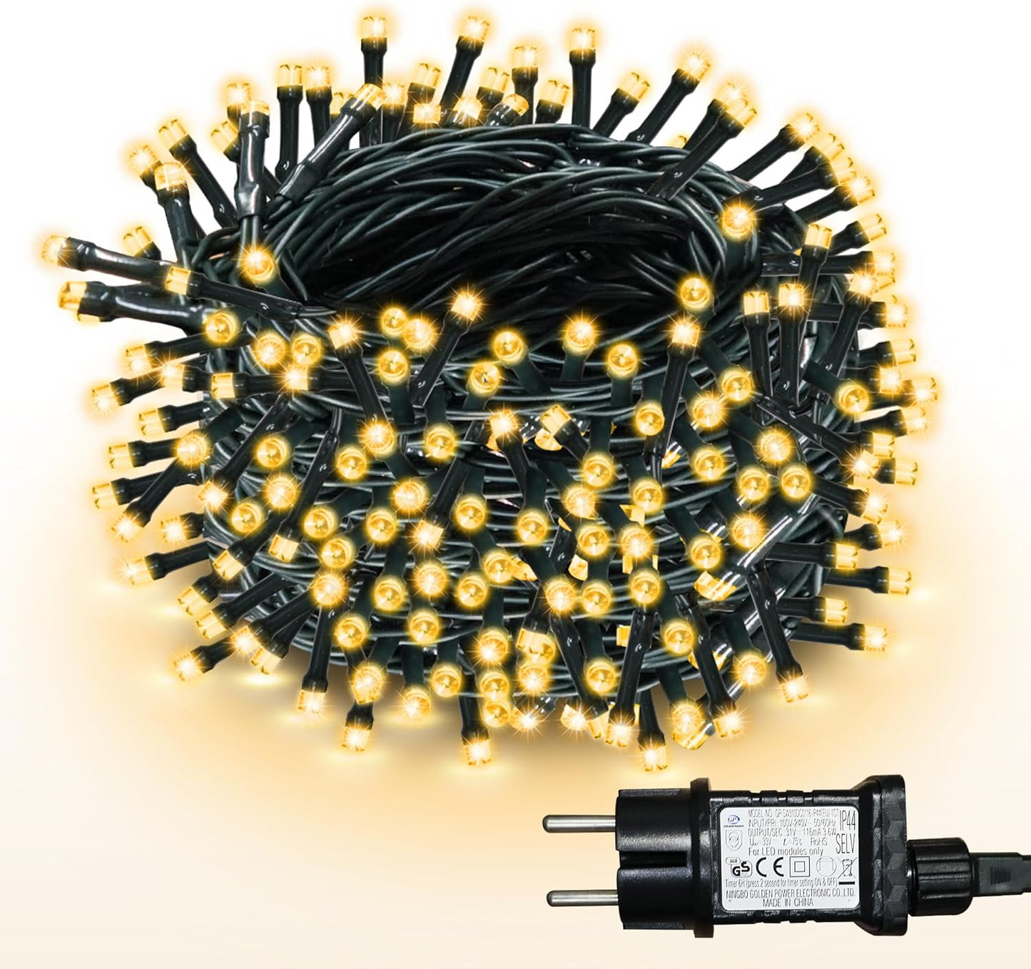 LED Lichterkette mit Timer, Warmweiss 1000 LEDs