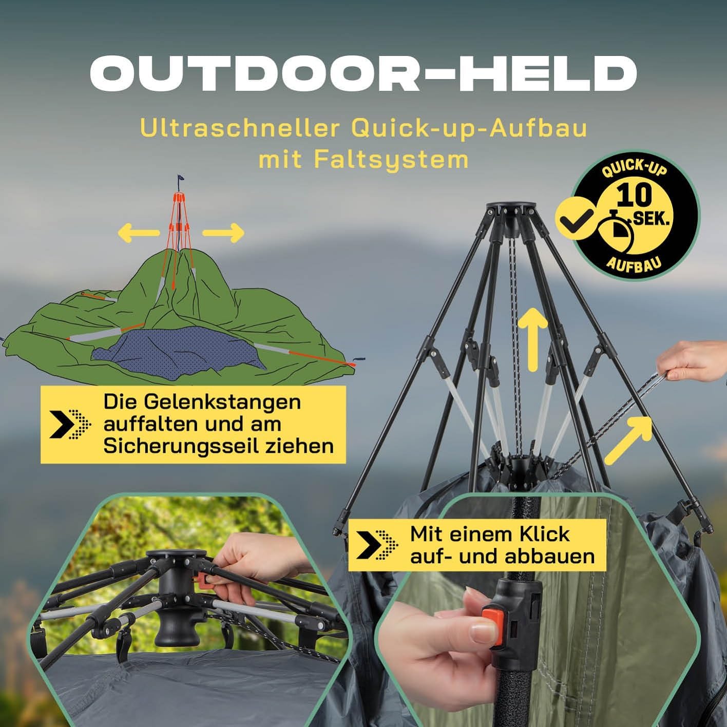 Premium-Dusch- und Toilettenzelt für Camping, Grün 2 Personen