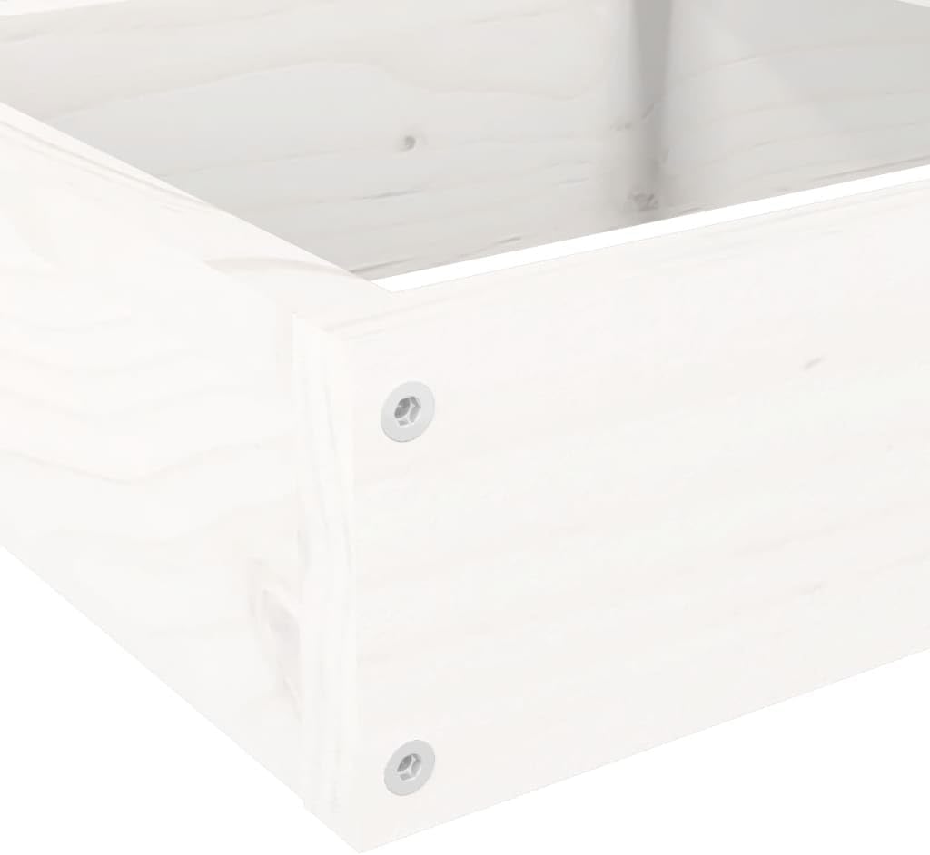 4-stufiger Blumenständer in L-Form, 106 x 104.5 x 36 cm Weisse Kiefer