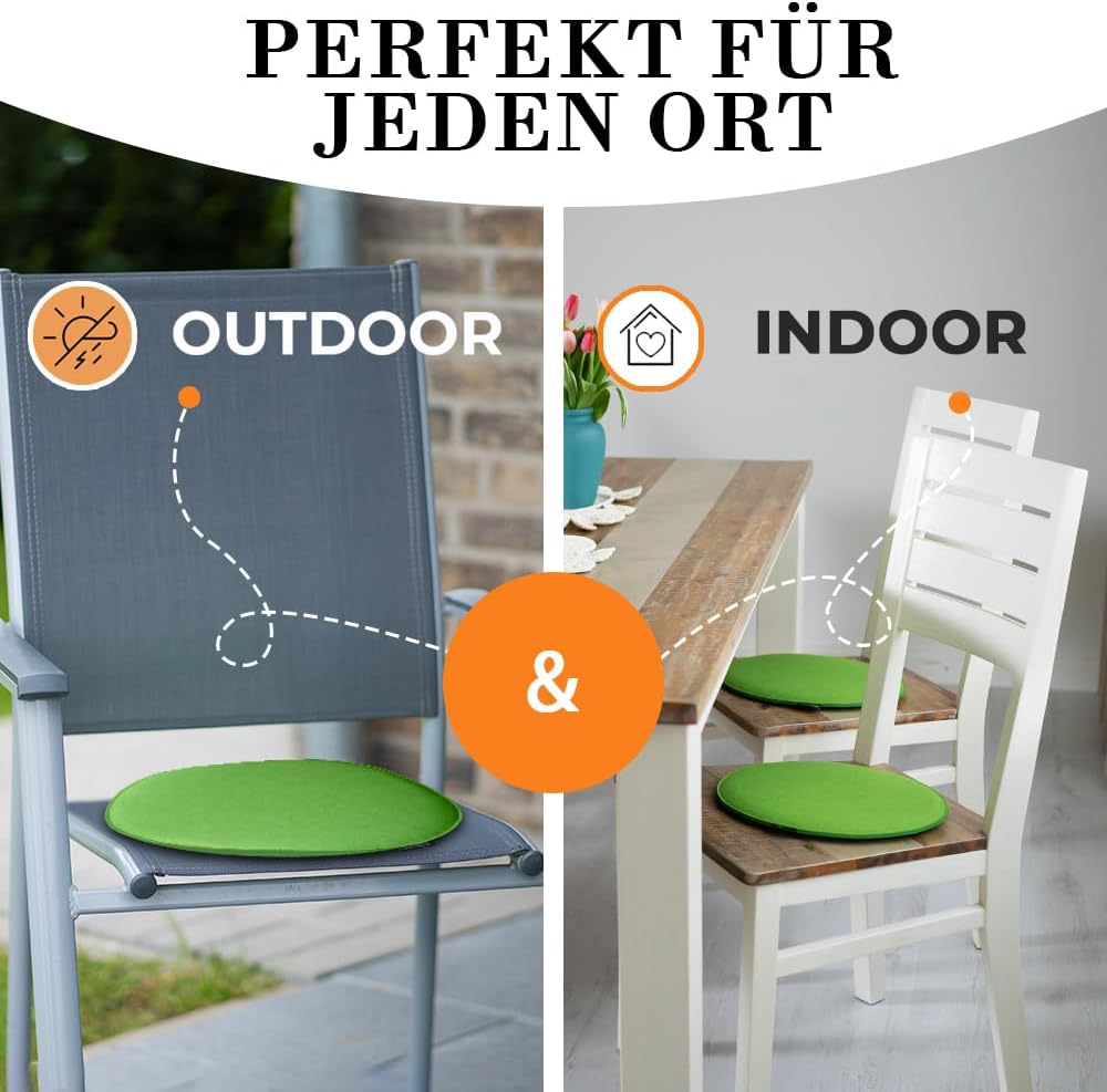 4er-Pack runder Sitzkissen, 4 Sand