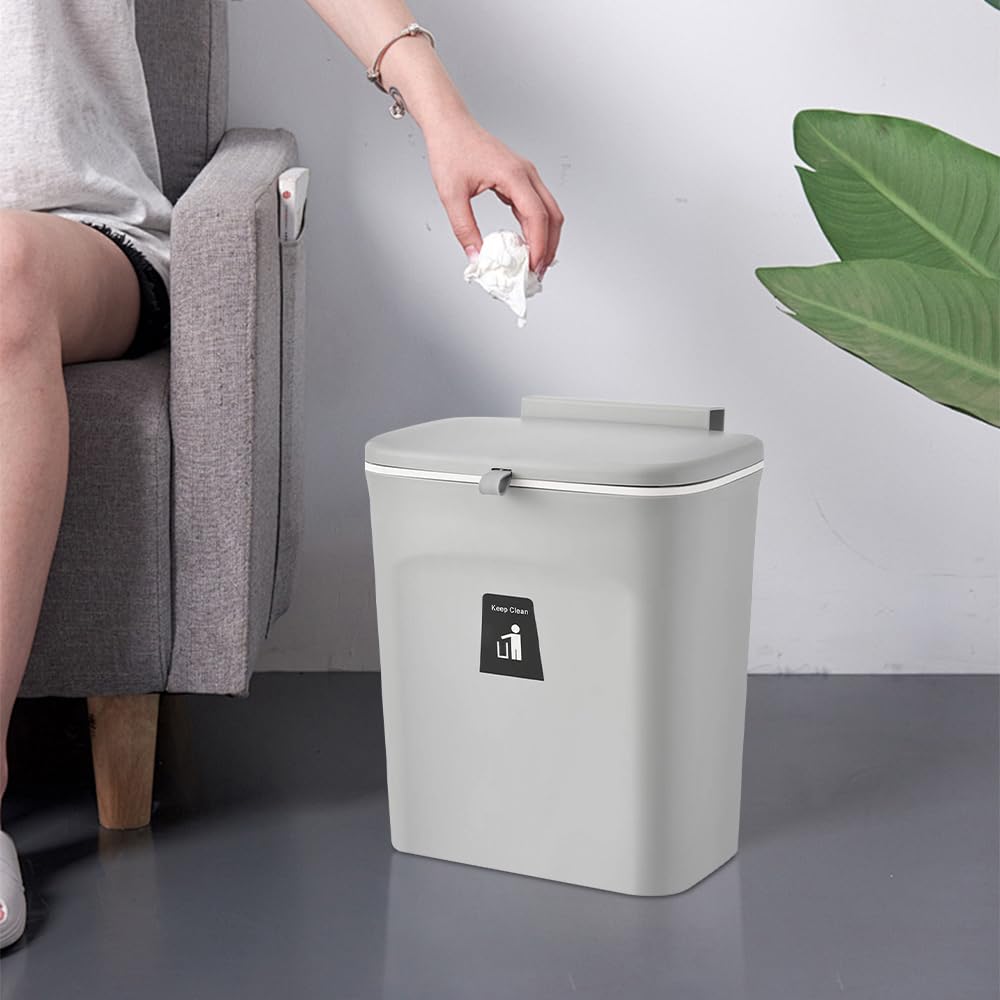 Faltbarer Mülleimer zum Aufhängen, 29,5 X 16 X 26 Cm – Grau – 2 Stück
