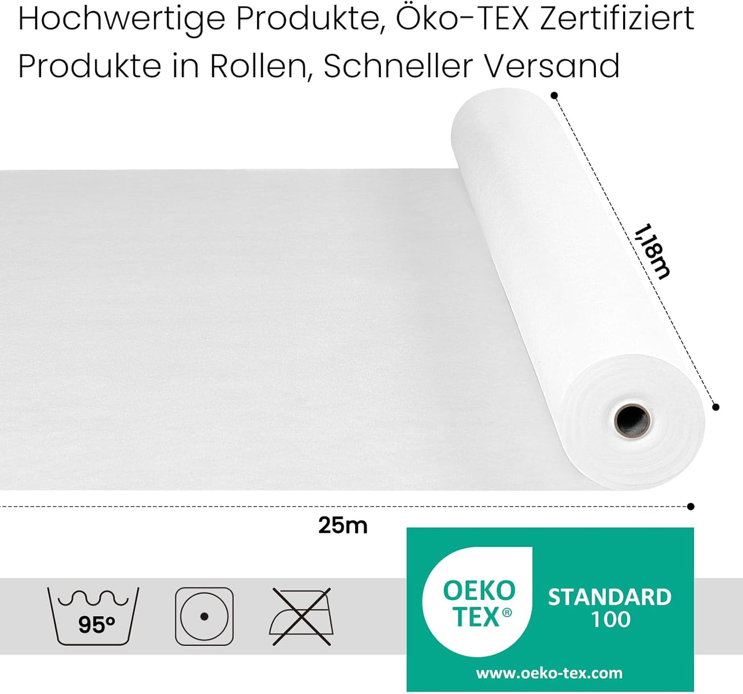Tischdeckenrolle, 2500 x 118 cm (Rechteckig) Weiß