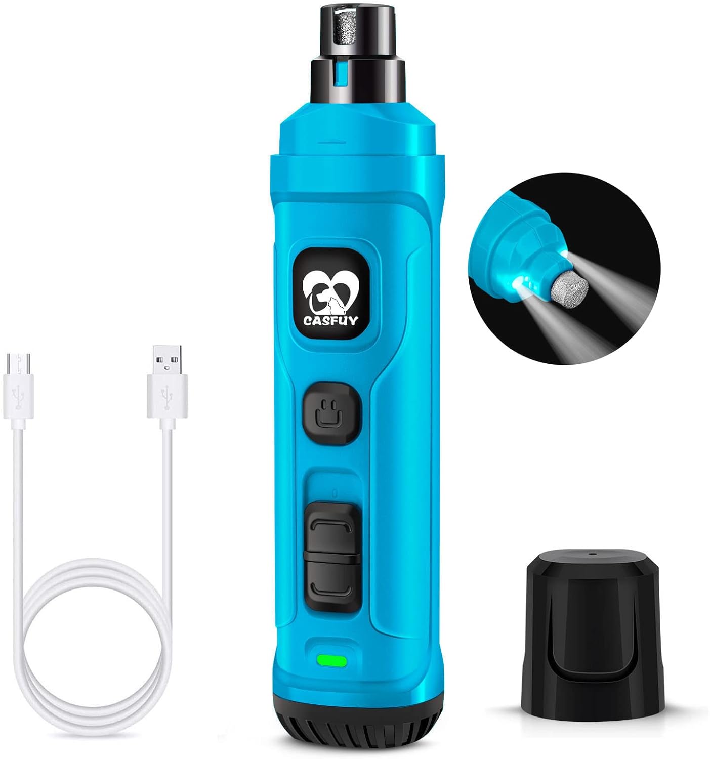 Krallenschleifer mit LED, Himmelblau
