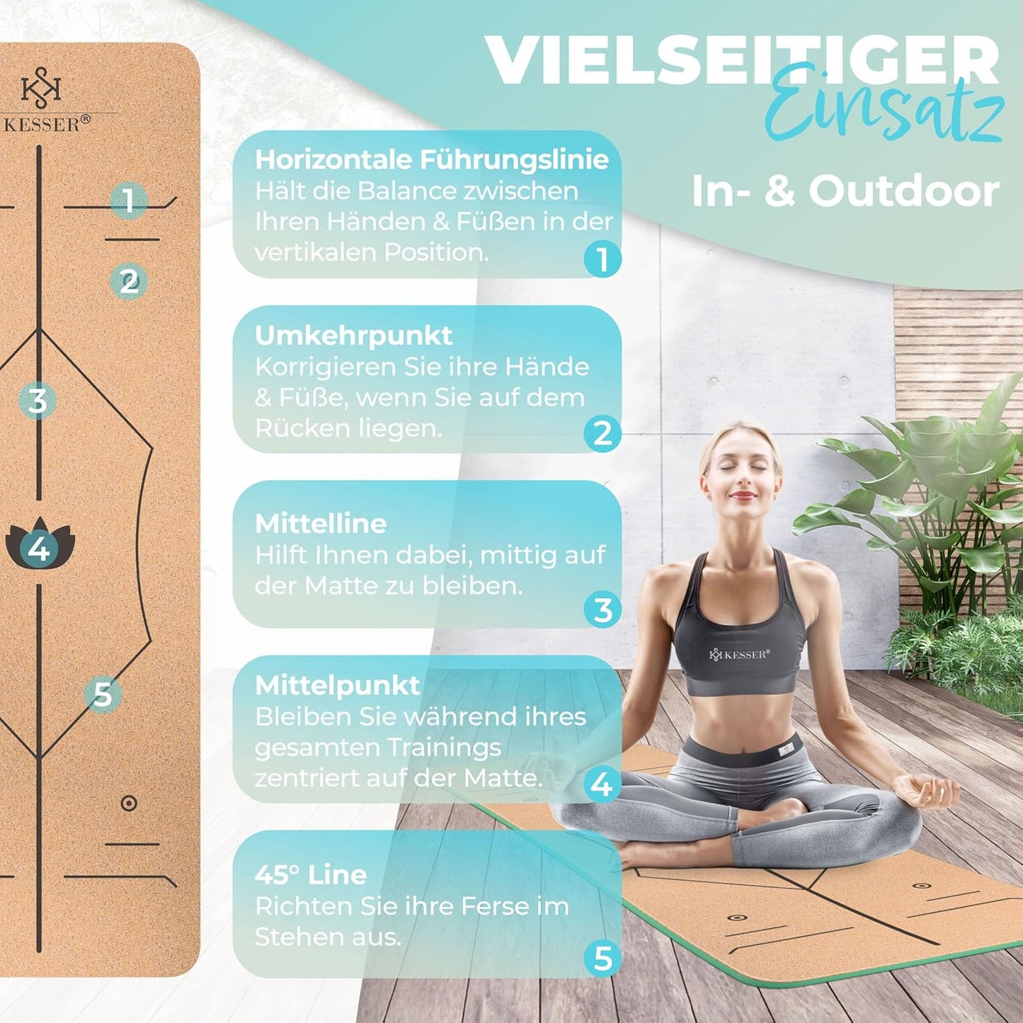 Yogamatten-Set, Mint Grün