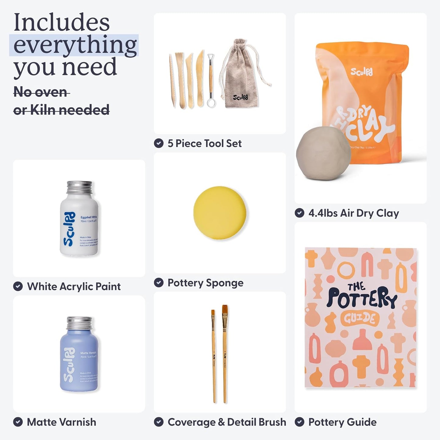 Pottery Starter Kit, Matte Varnish