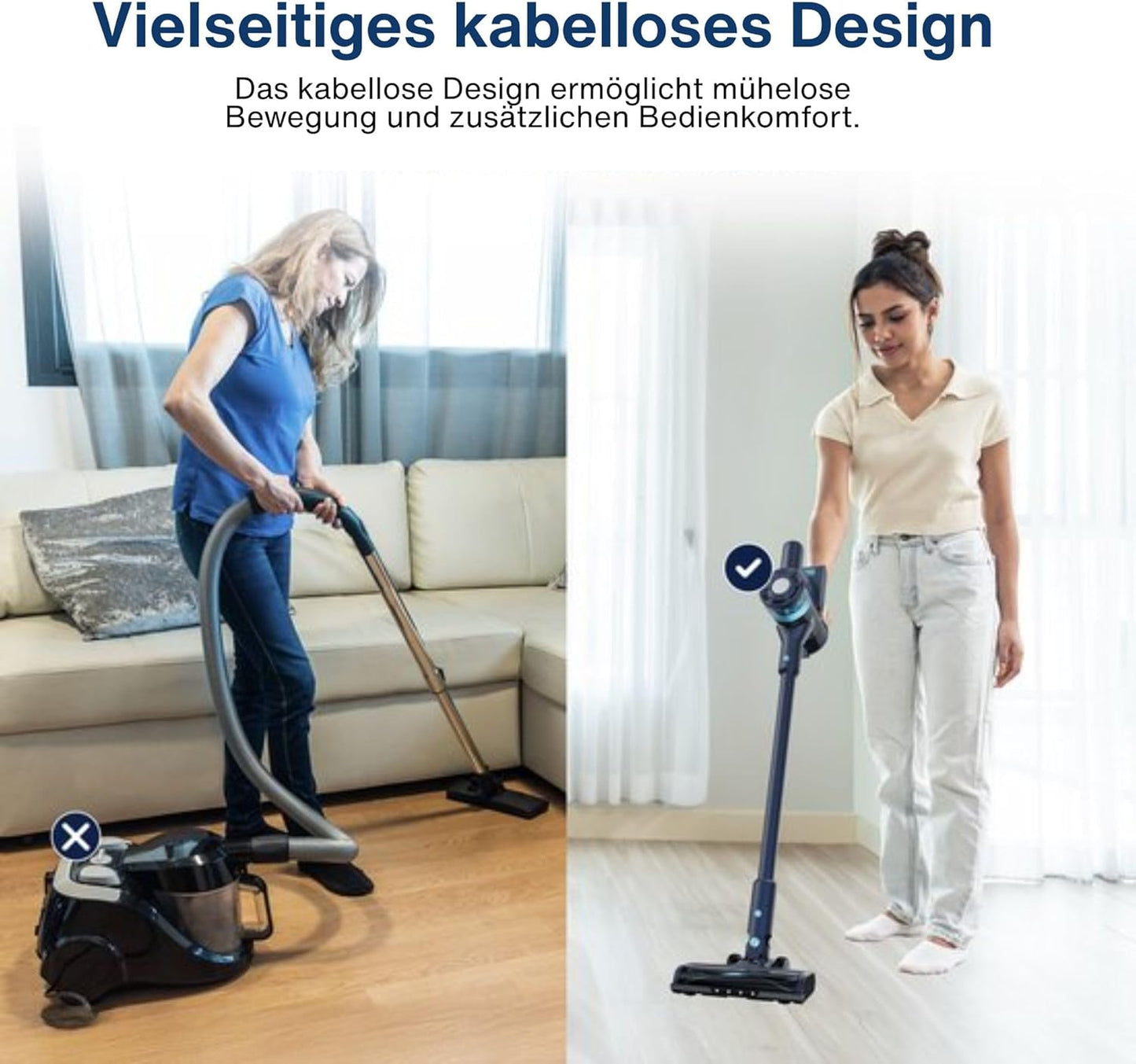 Kabelloser Akku-Stielstaubsauger 200W 22 kPa