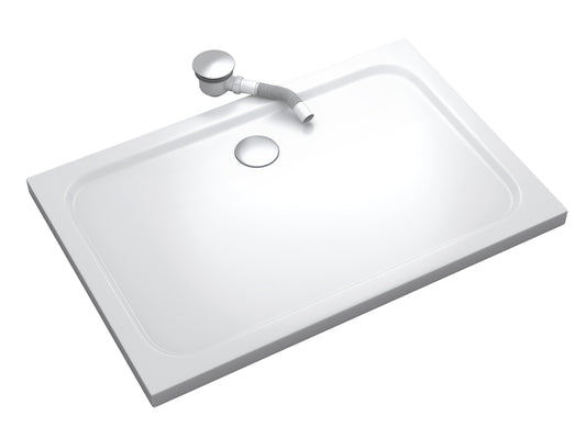 Extra flache Duschwanne 70x90 cm mit Siphon, 70x90 cm