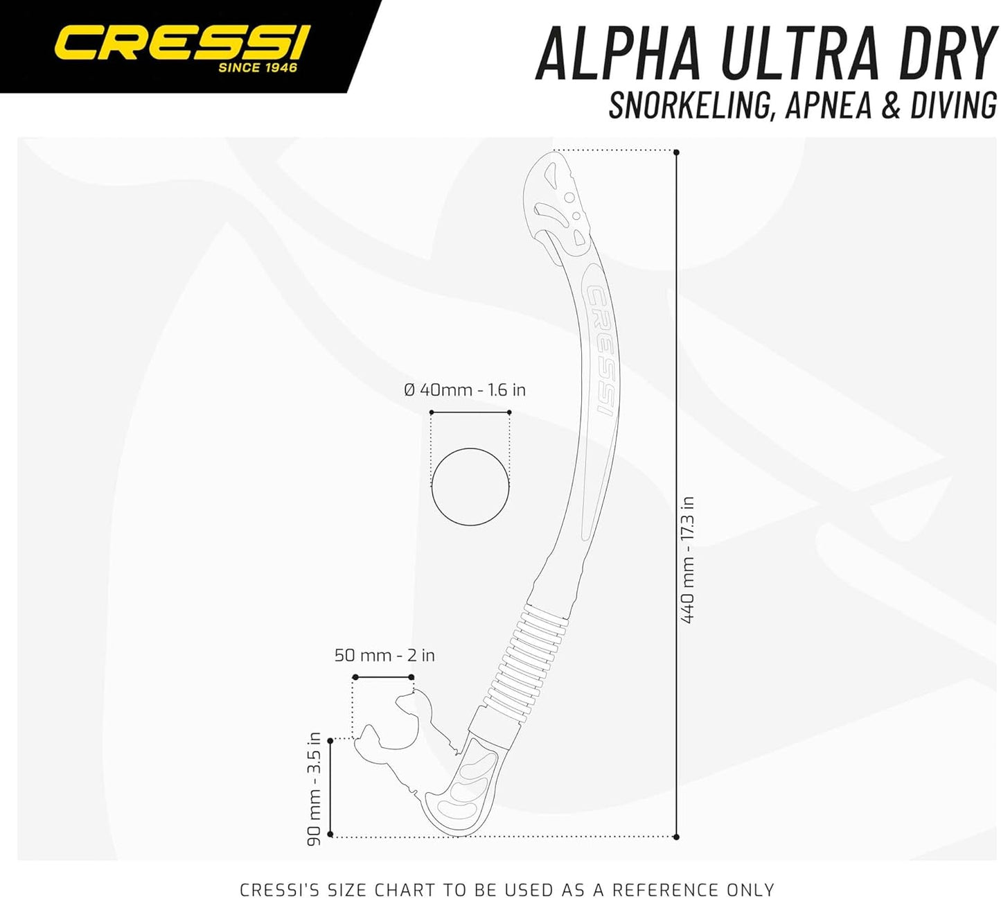 Alpha Ultra Dry - Schnorchel für Tauchen & Apnoe, Schwarz/Blau Alpha Ultra Dry