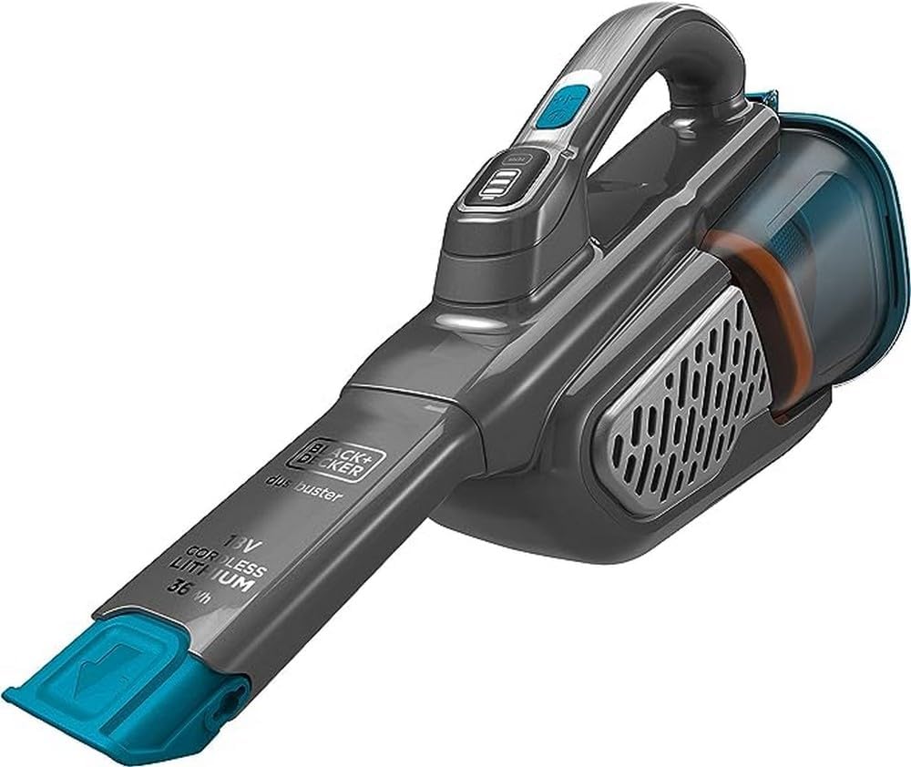 Kabelloser Akkustaubsauger Dustbuster, mit Ladestation & Wandhalterung / Titanium/Silber/Blau