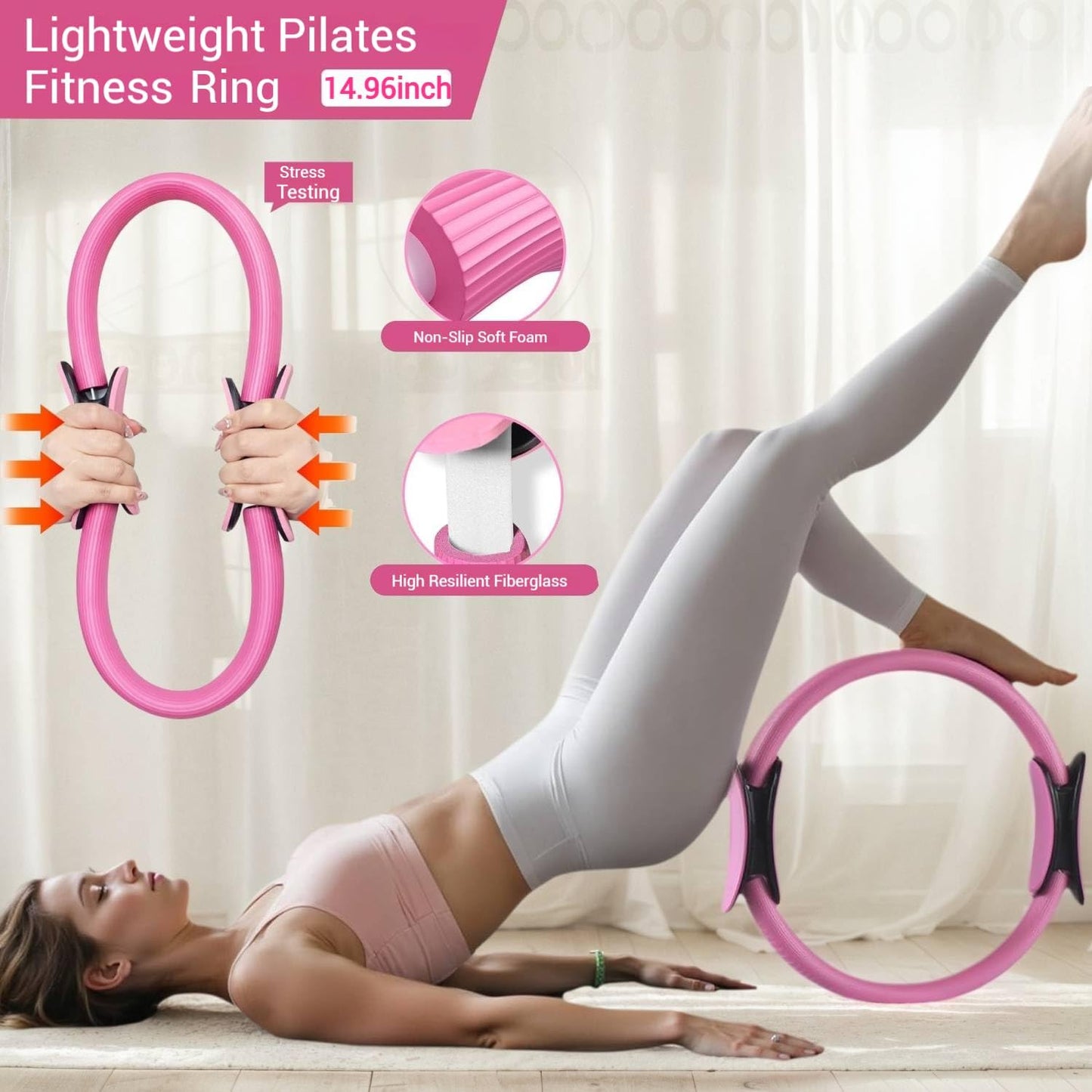 13-teiliges Pilates-Set, Rosa