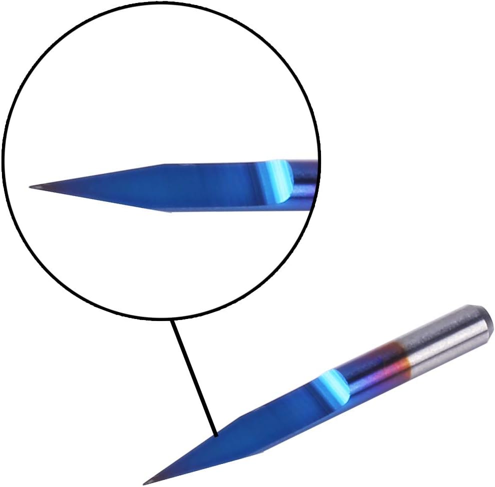 Nano Blue Coat CNC Fräser-Set, 20 Grad 0,1 mm Spitze