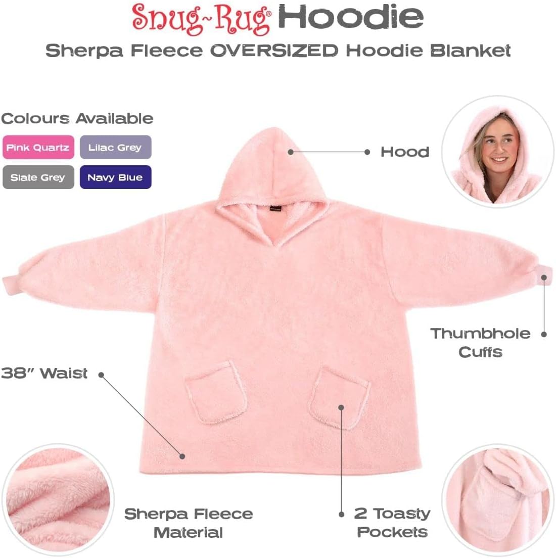Eskimo Hoodie, Rosafarbene Quartzsteine