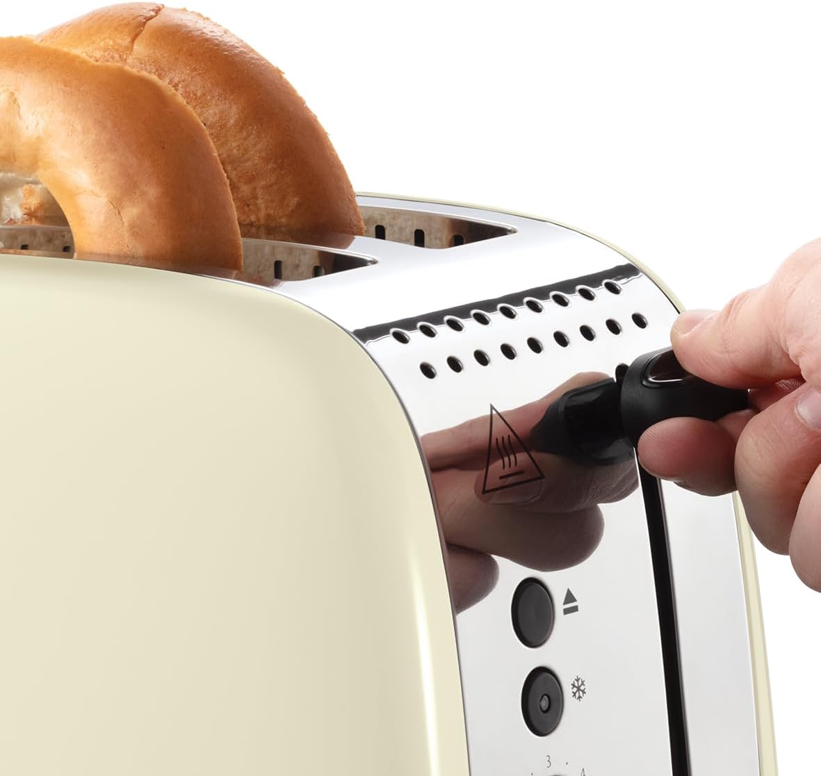 Toaster 26551-56 mit Brötchenaufsatz und Auftaufunktion, Creme