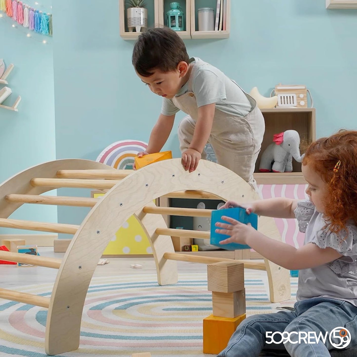 2-in-1 Kletterbogen & Schaukelstuhl für Kinder