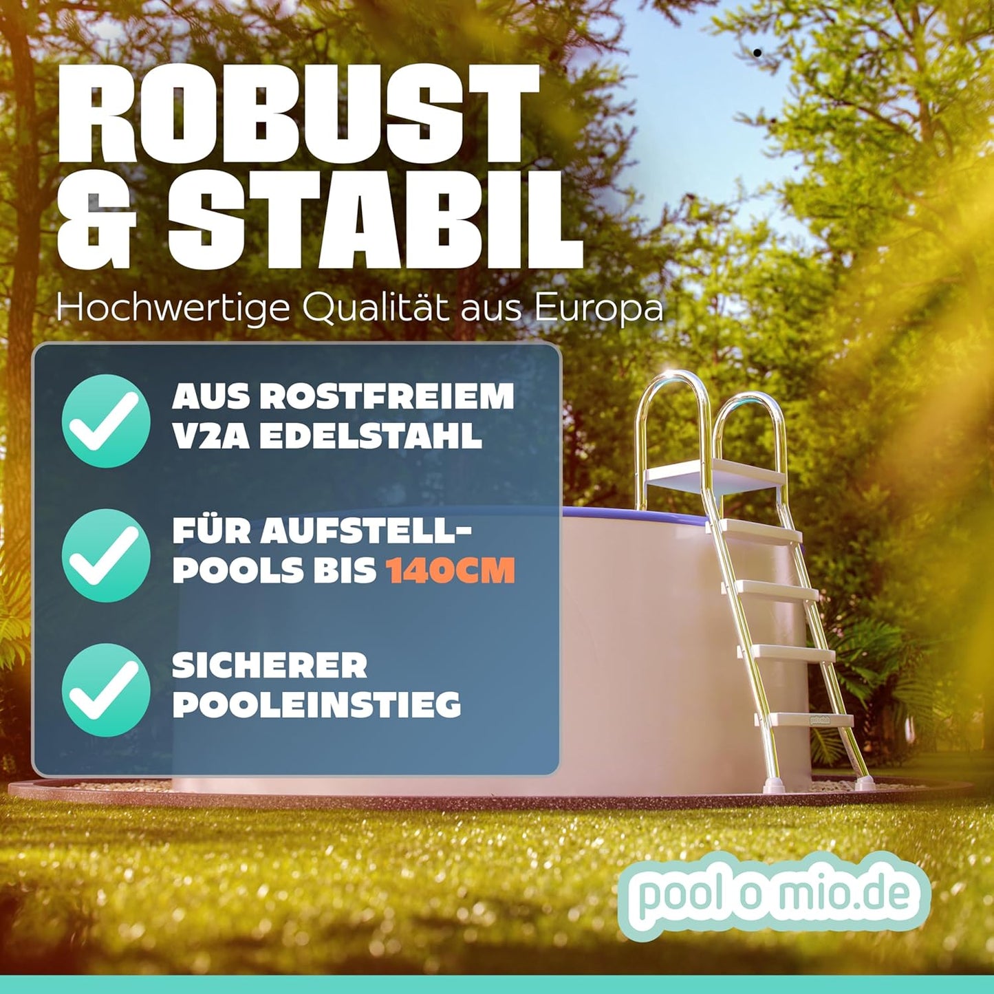 Poolleiter, bis 132 cm