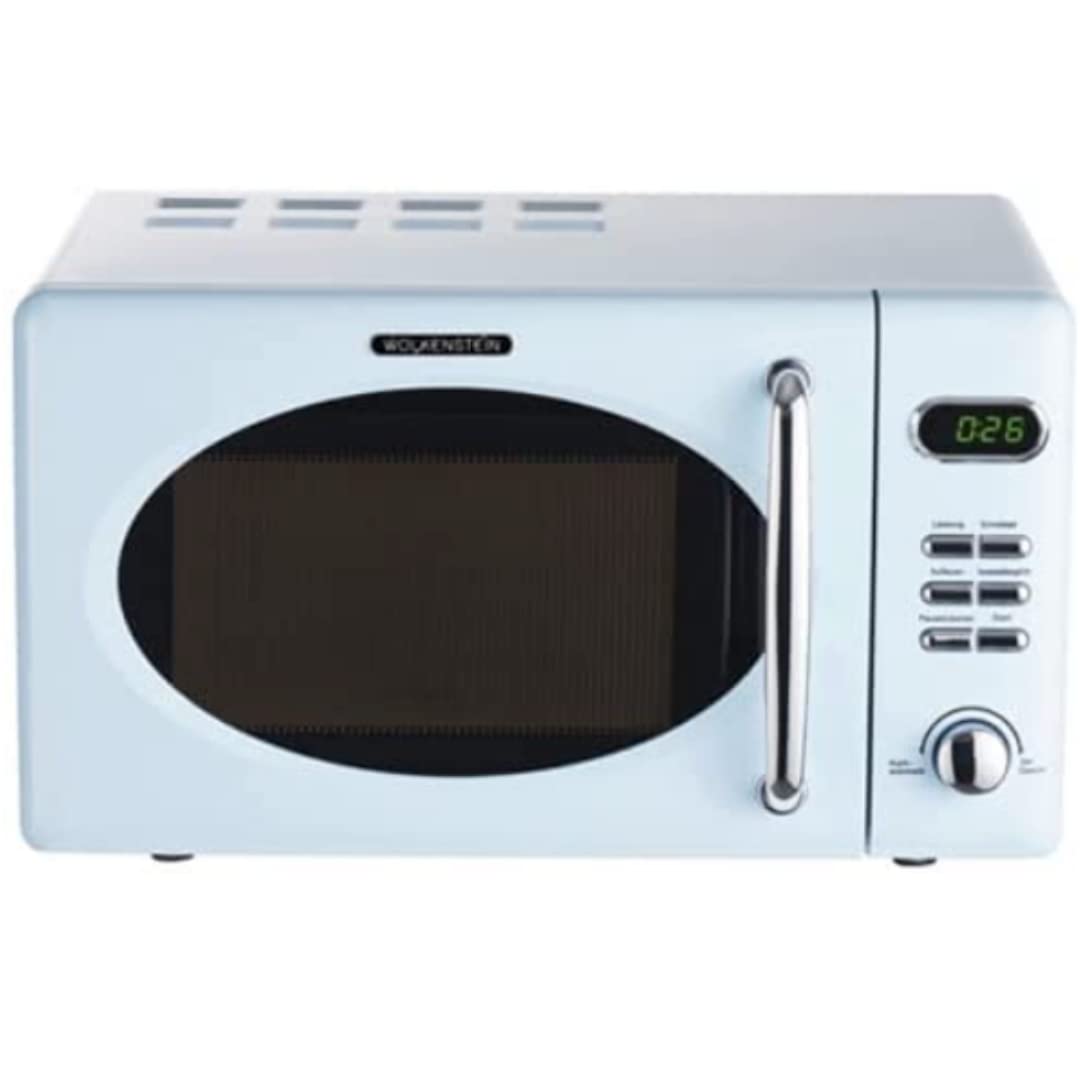 Retro Stand Mikrowelle mit 8 Garprogrammen, Blau