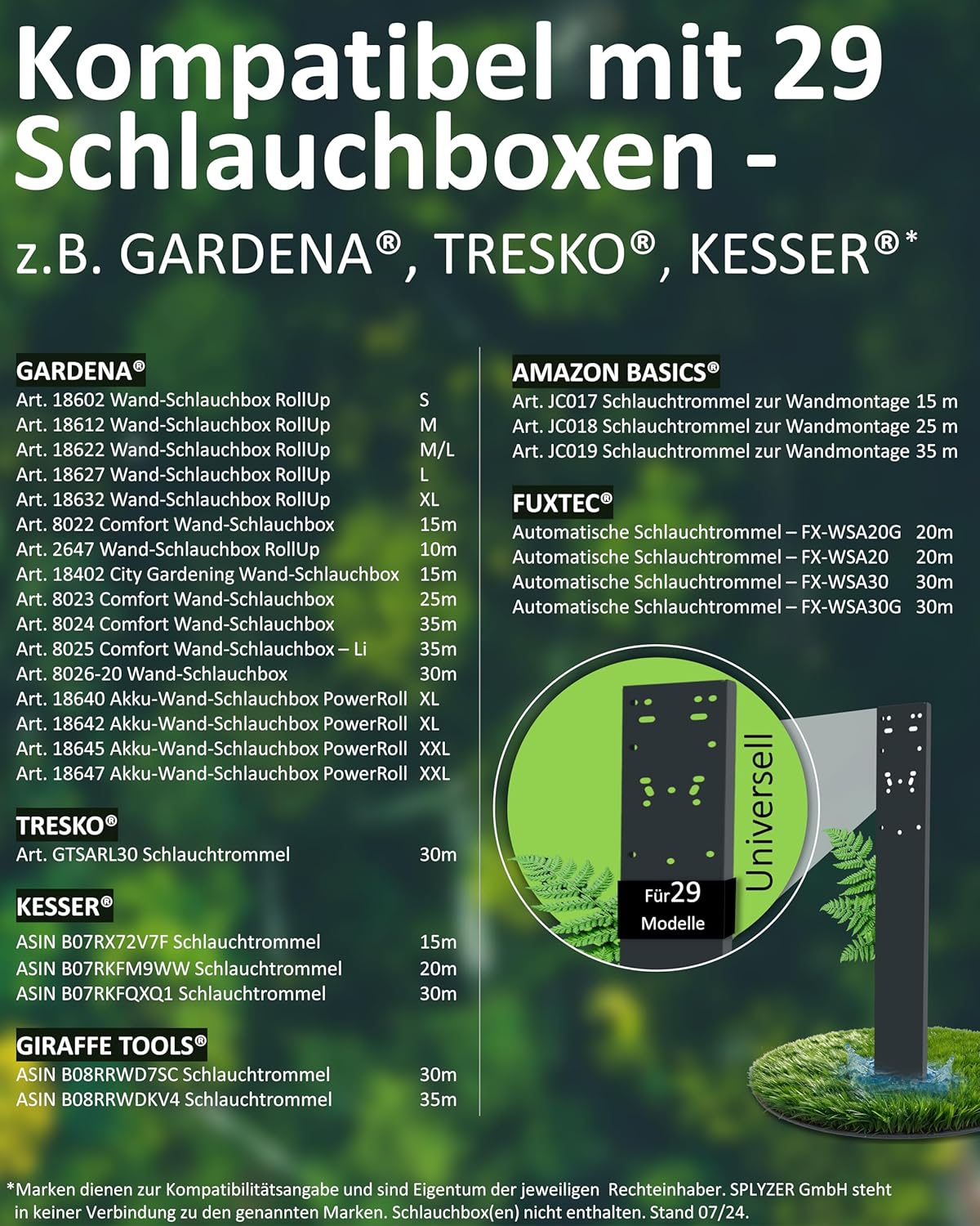 Halterung für Schlauchboxen, Anthrazit (RAL7016)
