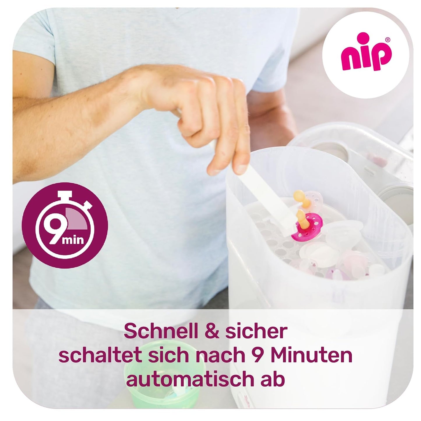 Babyflaschen-Sterilisator für 6 Flaschen und Zubehör
