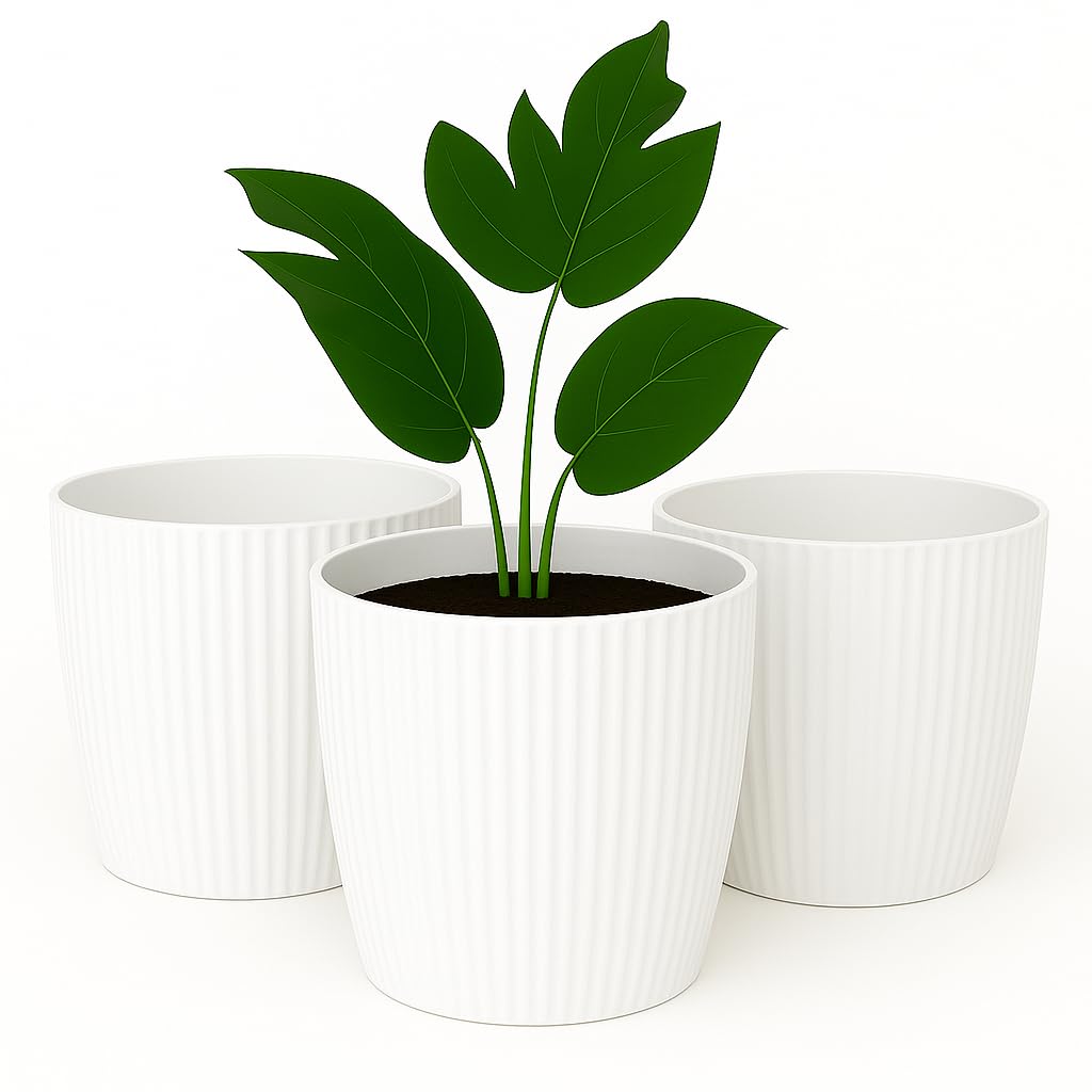 Blumentopf-Set, Ø 18 cm (7.08 inch) Weiss